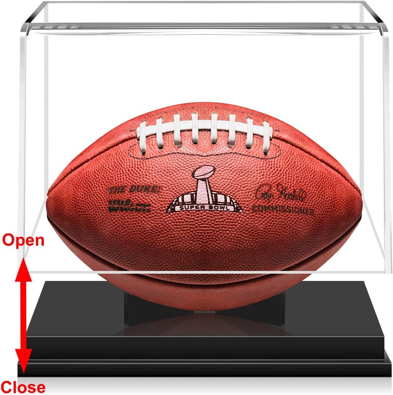KKU Football Display Case, Acrylic Football Case Display Case Autographed Football Holder, No Assembly Required Football Display Box with Removable Built-in Football Display Stand - Image 3